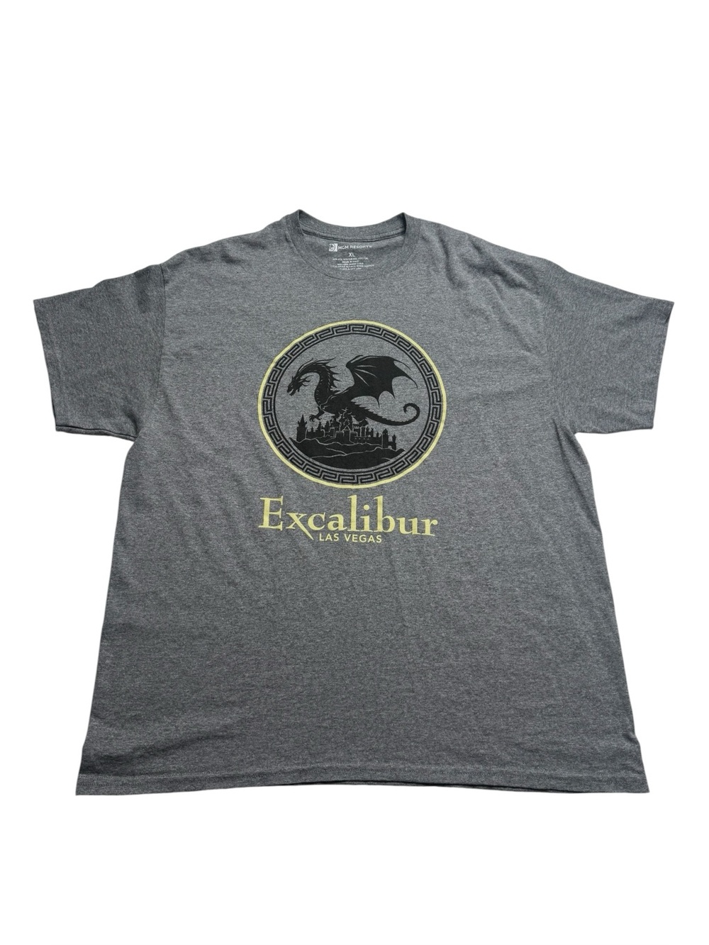 MGM Resorts Excalibur Las Vegas Dragon Tee Shirt Gray Sz XL